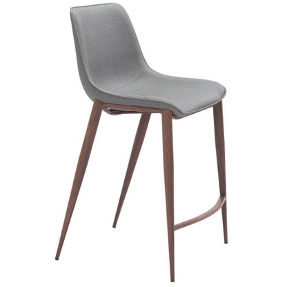 Magnus Slate Gray & Walnut Counter Stool 2PC