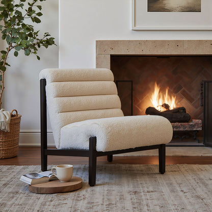 Maki Shearling Fabric Accent Chair