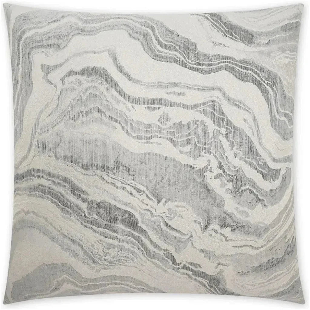Manon Granite Abstract Glam Grey Large Throw Pillow