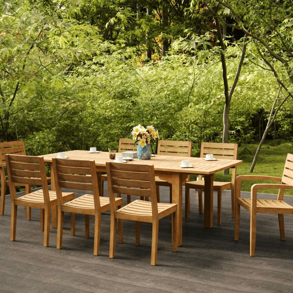 Manorhouse Teak Patio Family Dining Set 9PC