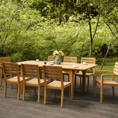 Manorhouse Teak Patio Family Dining Set 9PC