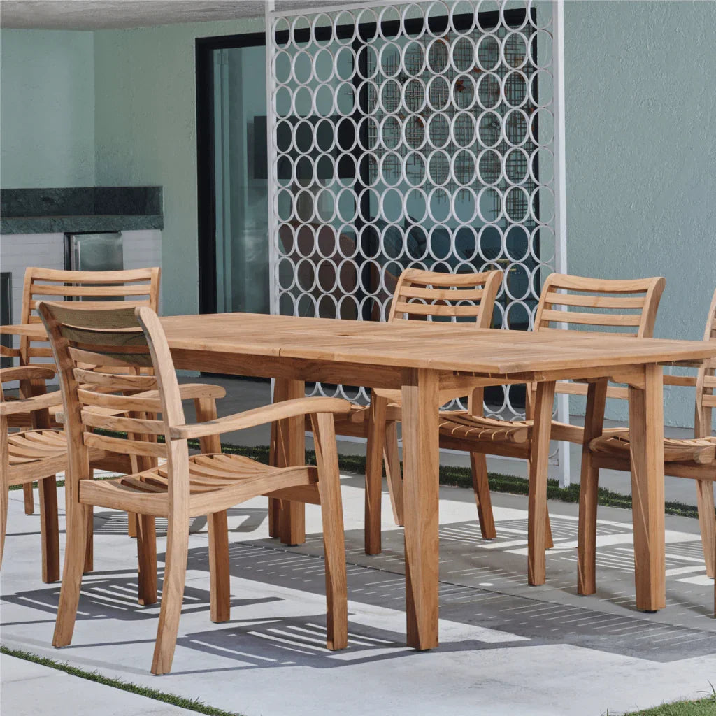 Manorhouse Teak Patio Rectangular Dining Set 7PC