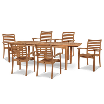 Manorhouse Teak Patio Rectangular Dining Set 7PC