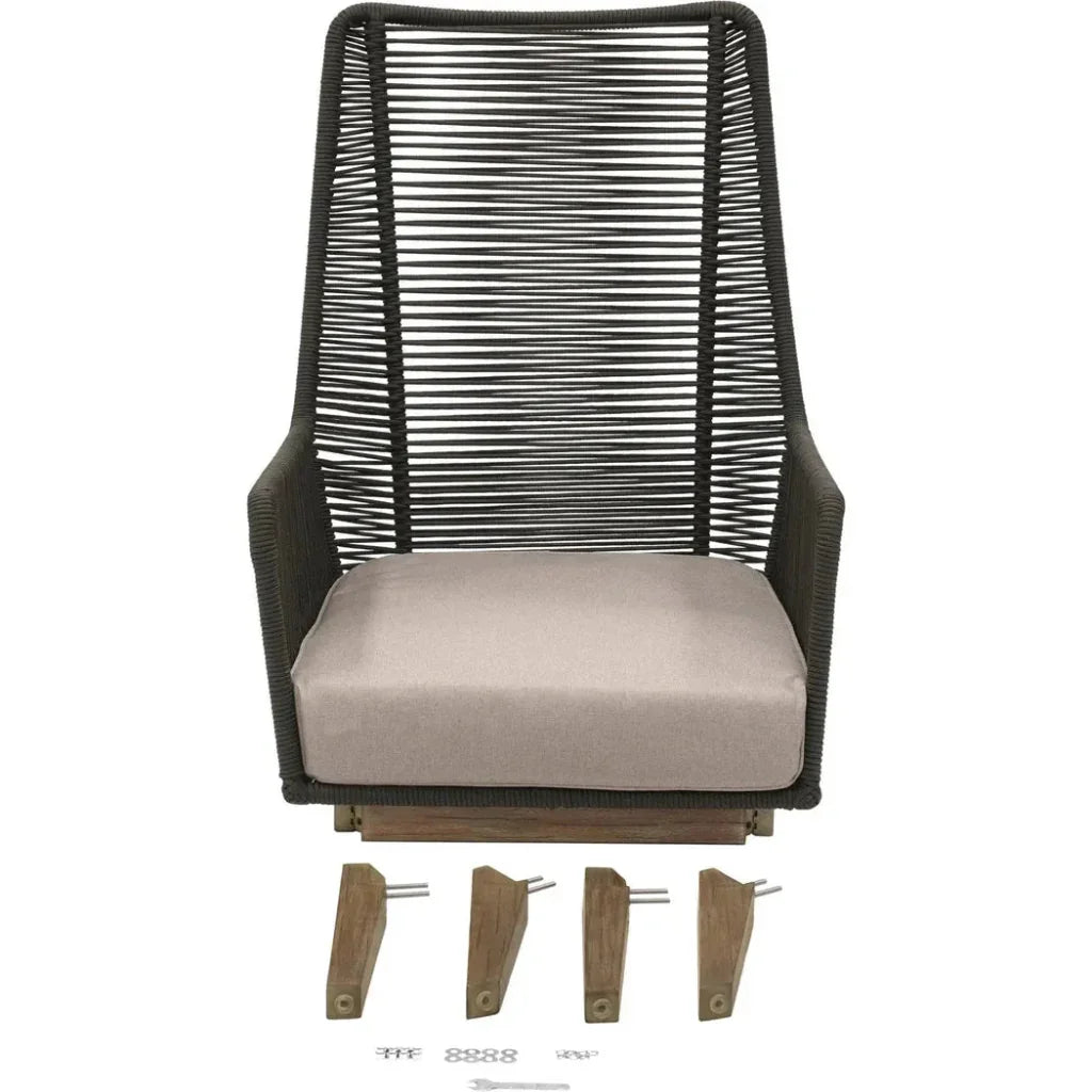 Marco Polo Lounge Chair - Grey Outdoor Lounge Chair