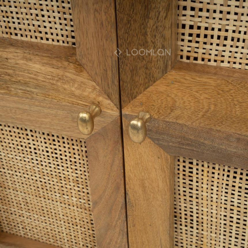 Marentha Six Doors Natural Wood Sideboard