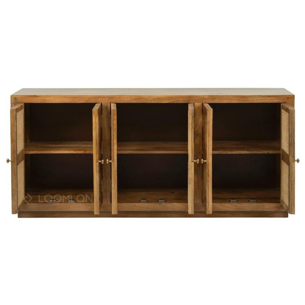 Marentha Six Doors Natural Wood Sideboard