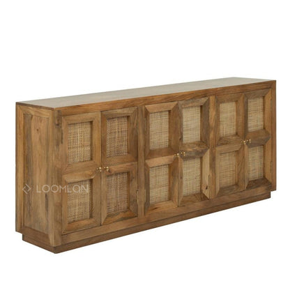 Marentha Six Doors Natural Wood Sideboard