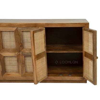 Marentha Six Doors Natural Wood Sideboard