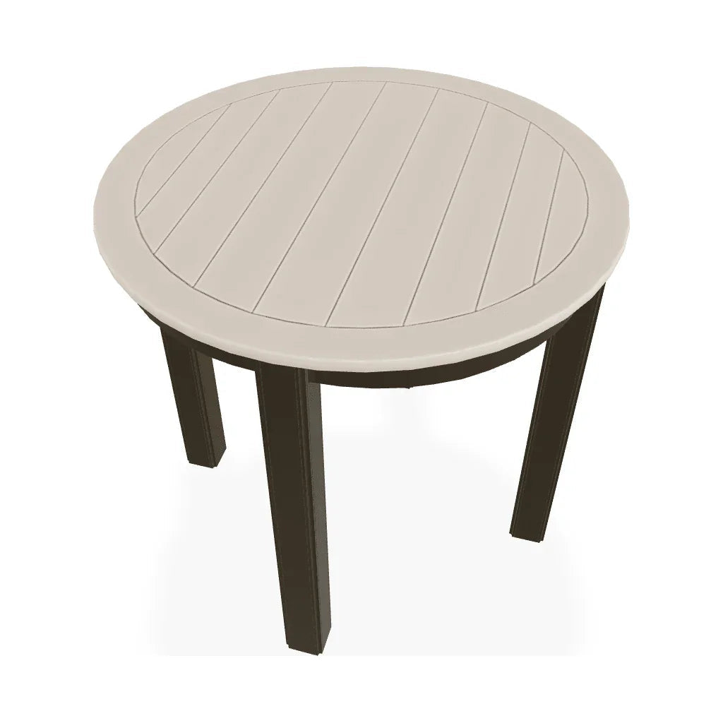 Marine Grade Polymer Top Table 21" Round Outdoor End Table
