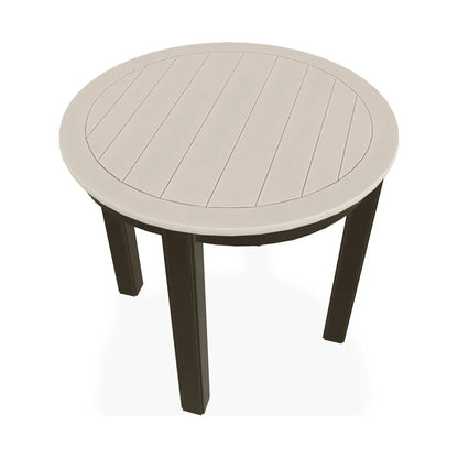 Marine Grade Polymer Top Table 21" Round Outdoor End Table