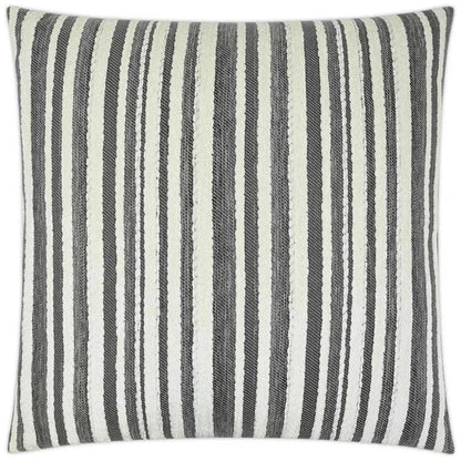 Marisol Charcoal Stripes Grey Large Throw Pillow Insert