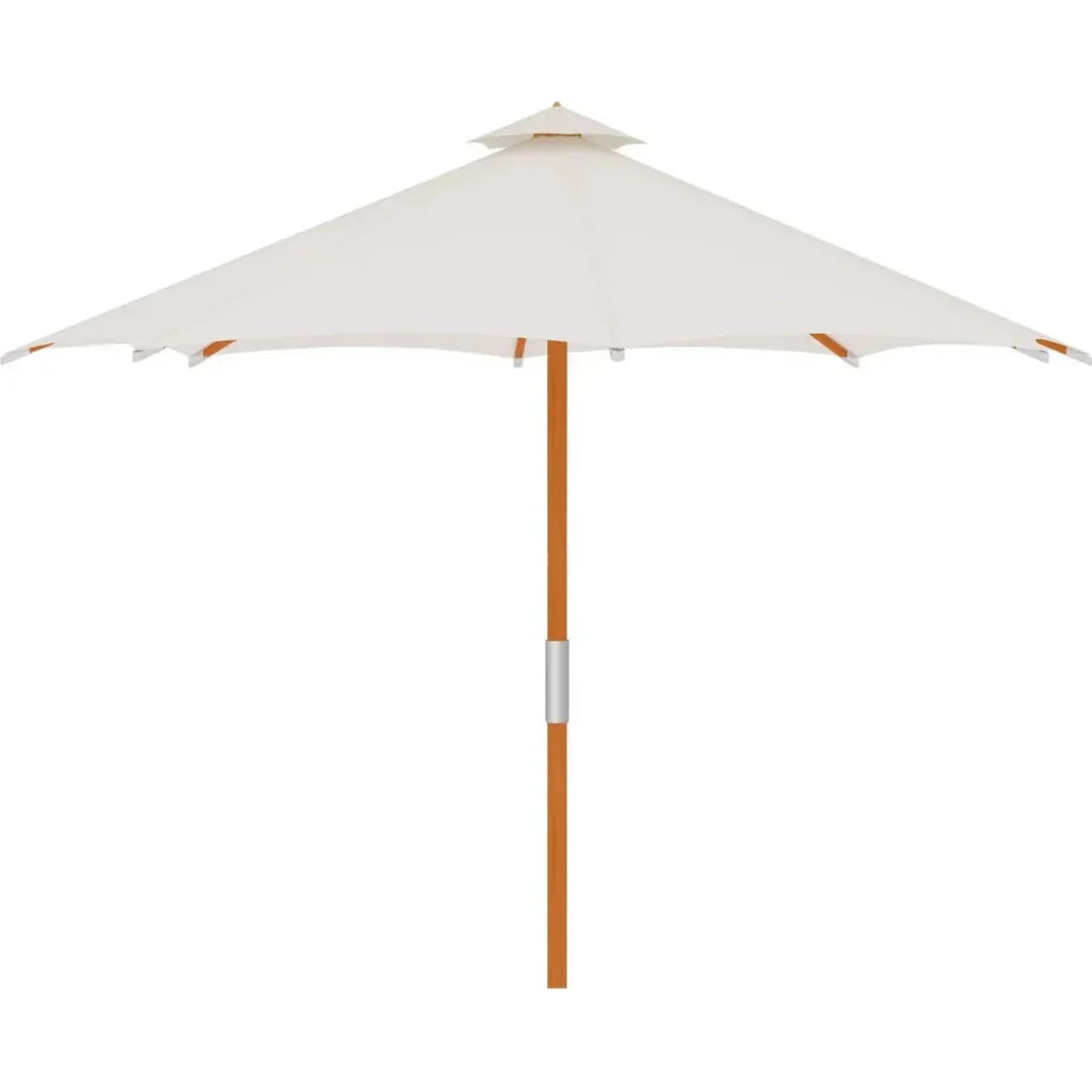 Market 118-inch Diameter Teak Outdoor Umbrella White