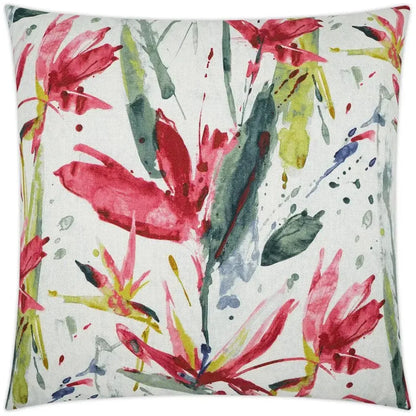 Marlot Fuchsia Floral Fuchsia Green Large Throw Pillow