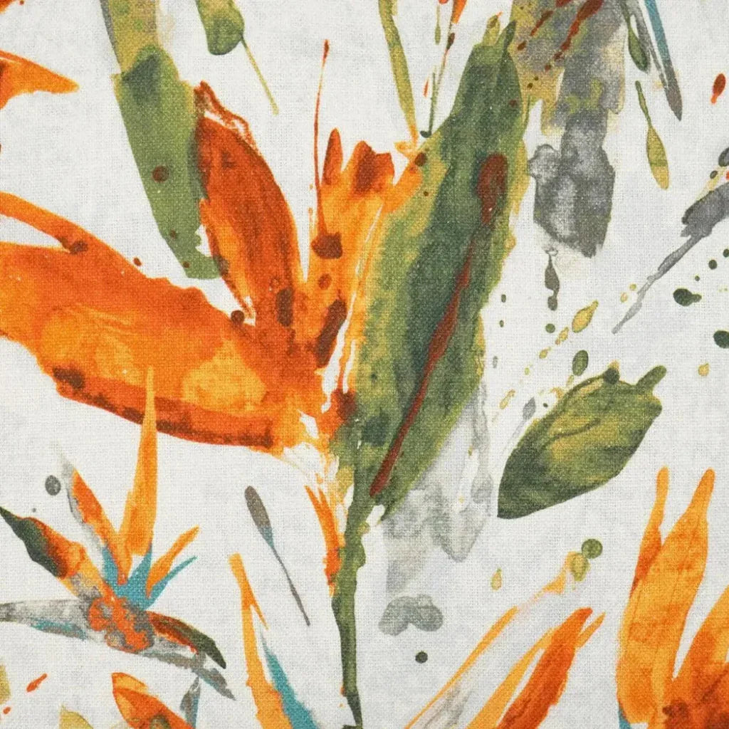 Marlot Mango Floral Orange Green Large Throw Pillow