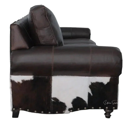 Marshal Two Tone Dark Brown Leather Sofa