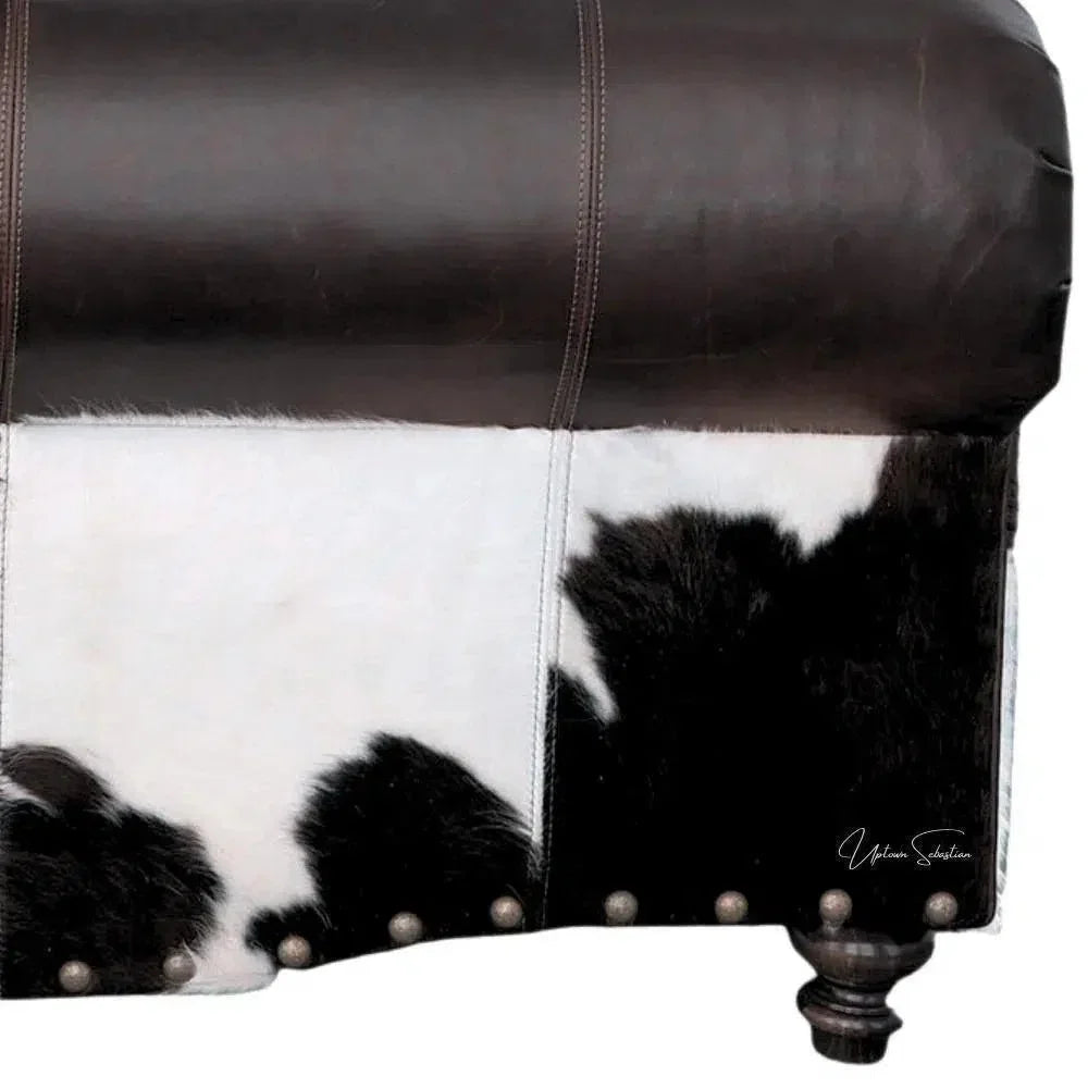 Marshal Two Tone Dark Brown Leather Sofa