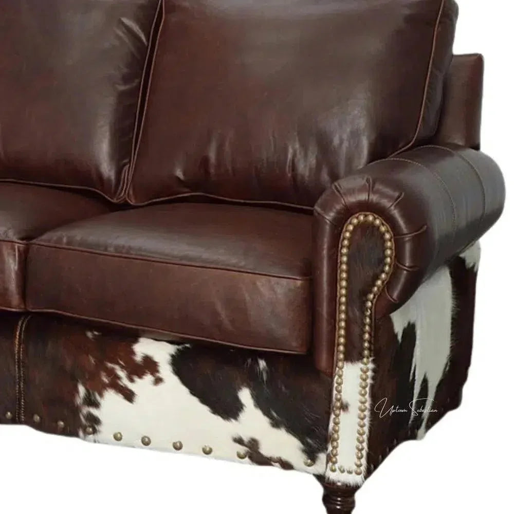 Marshal Whiskey Brown Leather Sofa