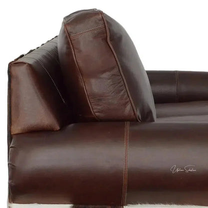 Marshal Whiskey Brown Leather Sofa