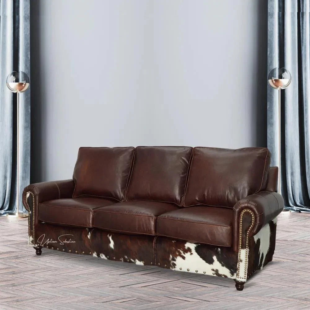 Marshal Whiskey Brown Leather Sofa