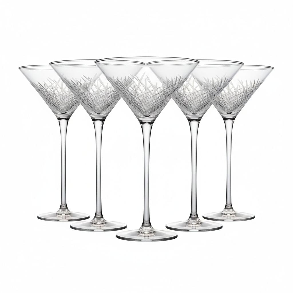Martini Handmade Clear Glass ( Set of 5)
