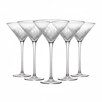 Martini Handmade Clear Glass ( Set of 5)