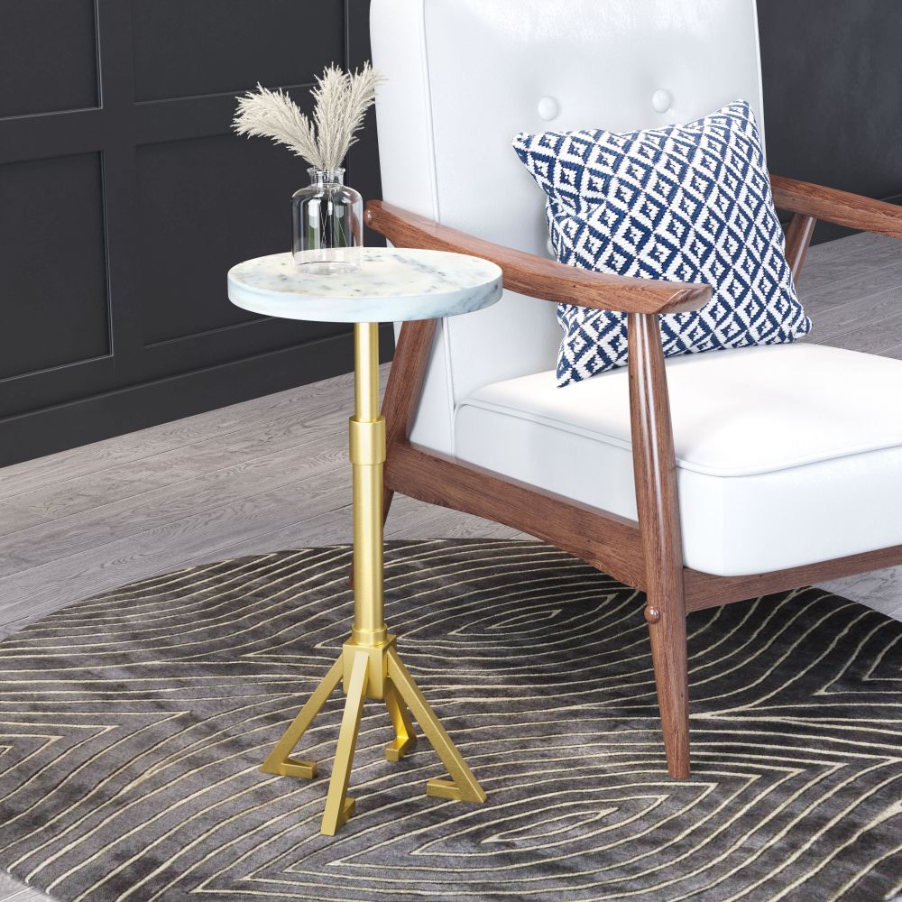 Maurice Marble Top Round Side Table