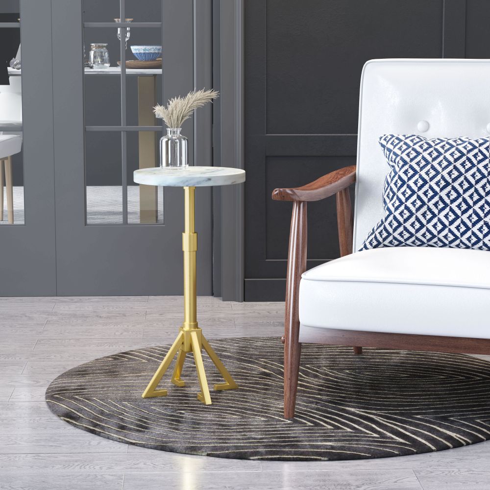 Maurice Marble Top Round Side Table