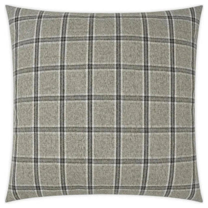 Mayfair Zinc Plaid Check Grey Large Throw Pillow Insert