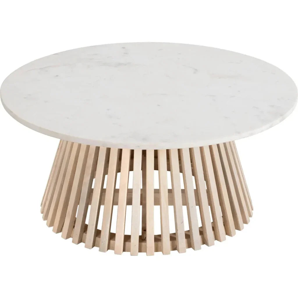 Mazara Coffee Table White & Natural