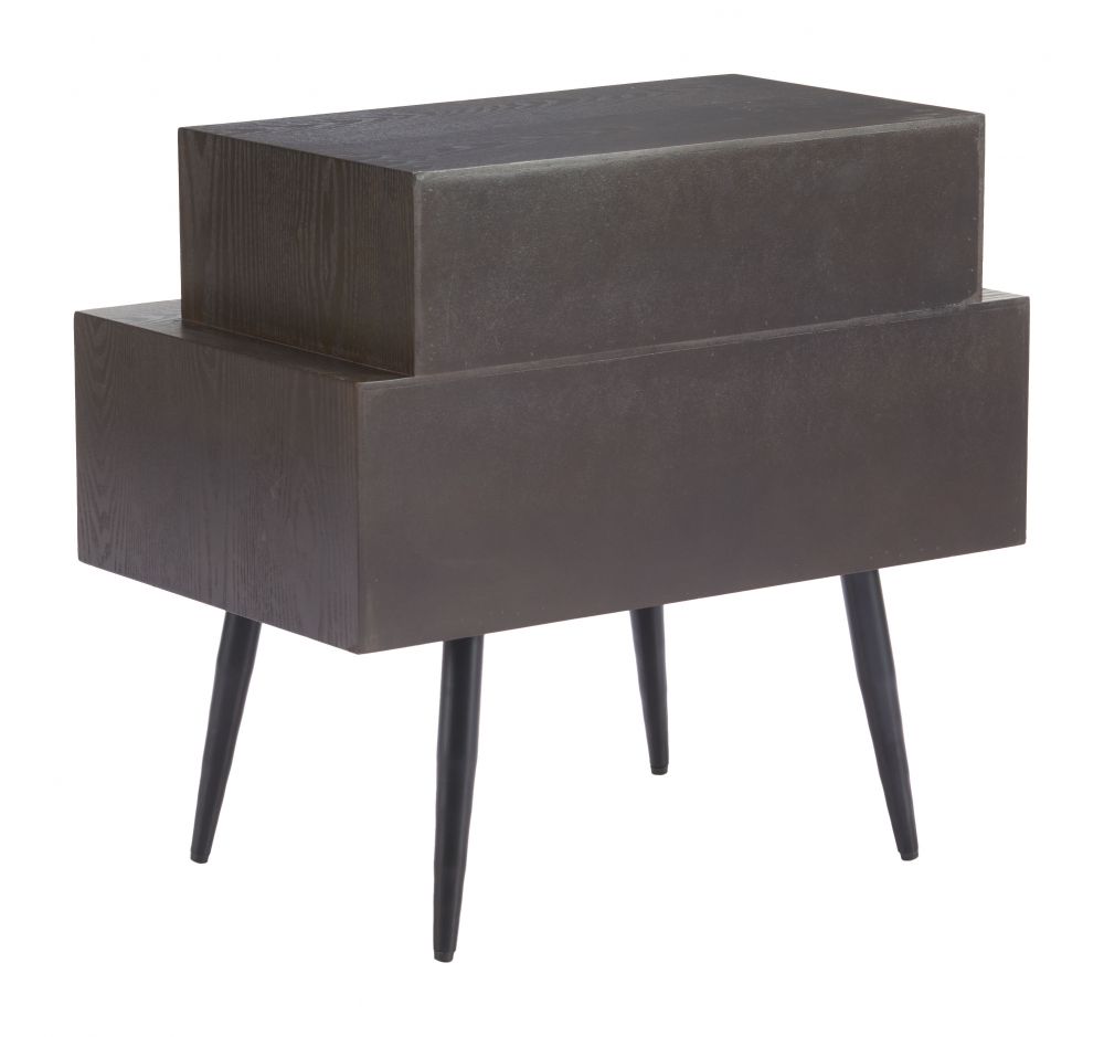 Mechy Tow Drawers Wooden Side Table