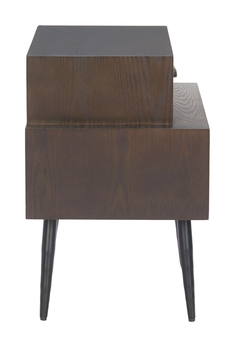 Mechy Tow Drawers Wooden Side Table
