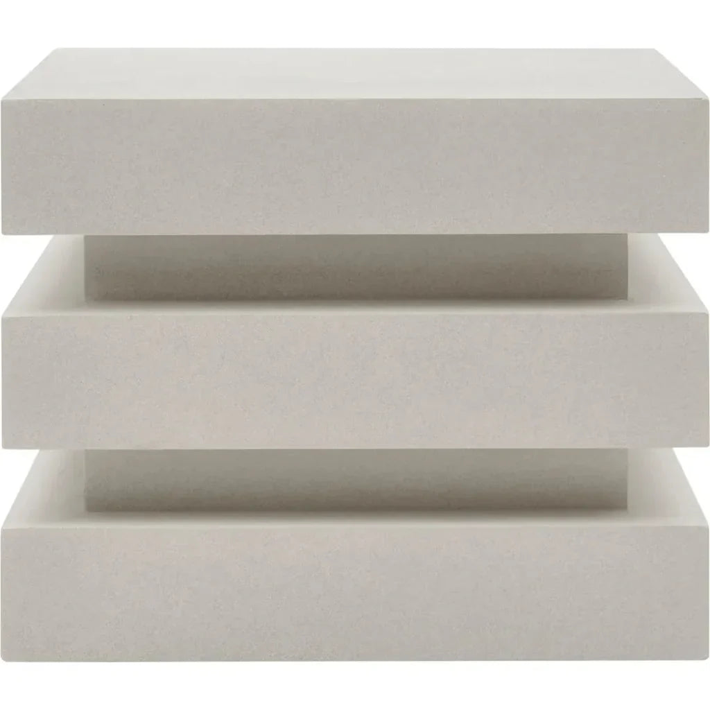 Meditation Block Short - White Outdoor End Table