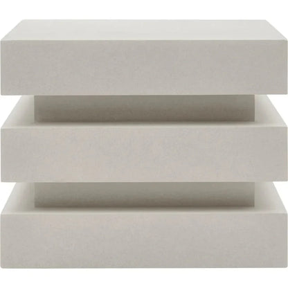 Meditation Block Short - White Outdoor End Table