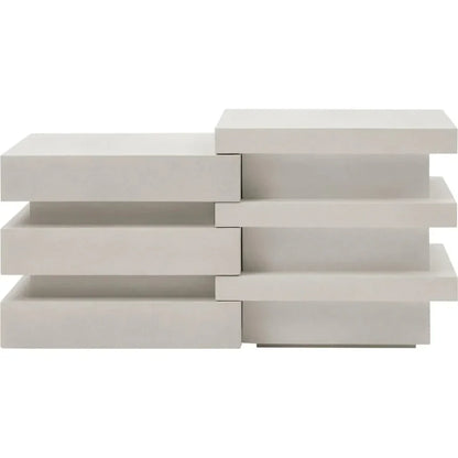 Meditation Block Short - White Outdoor End Table
