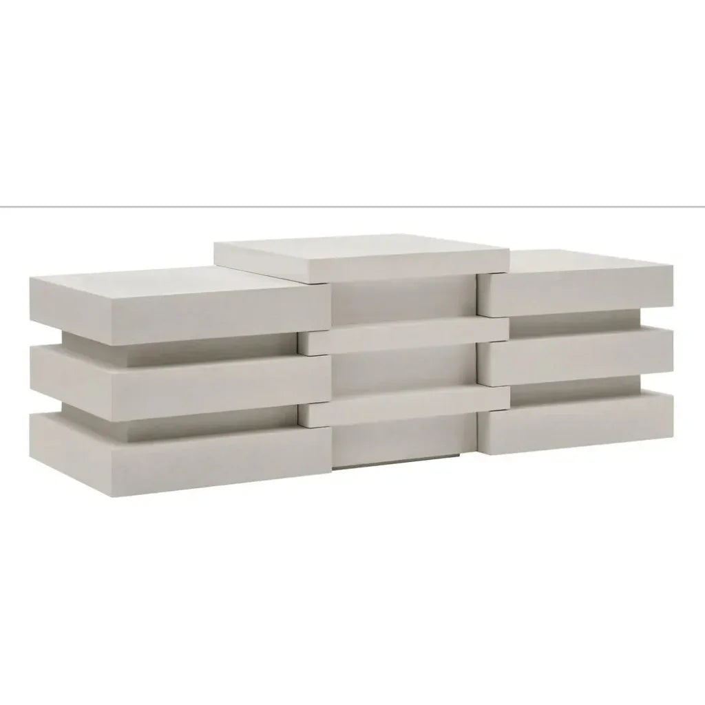 Meditation Block Short - White Outdoor End Table