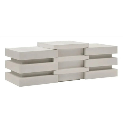 Meditation Block Short - White Outdoor End Table