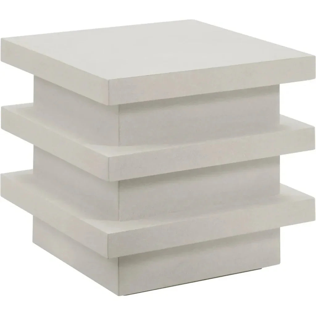 Meditation Block Tall - White Outdoor Accent Table