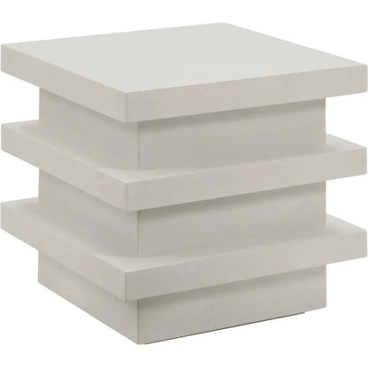 Meditation Block Tall - White Outdoor Accent Table