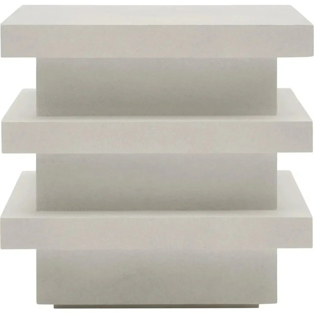 Meditation Block Tall - White Outdoor Accent Table