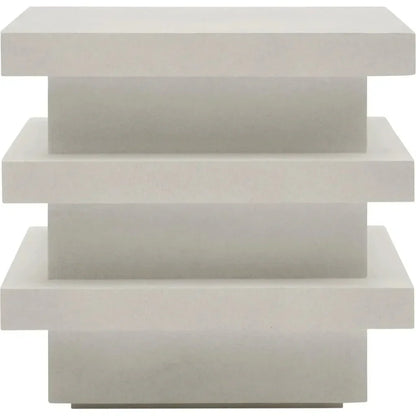 Meditation Block Tall - White Outdoor Accent Table