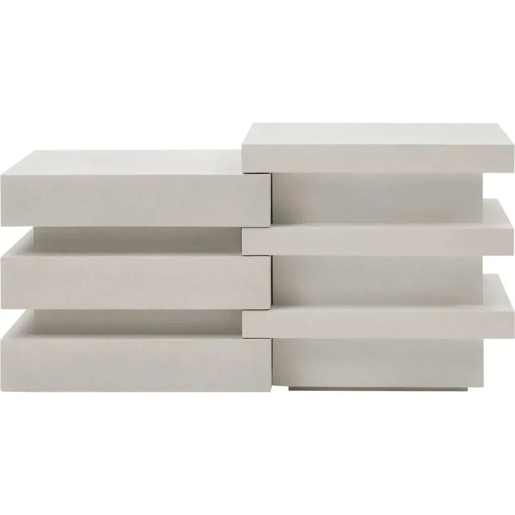 Meditation Block Tall - White Outdoor Accent Table