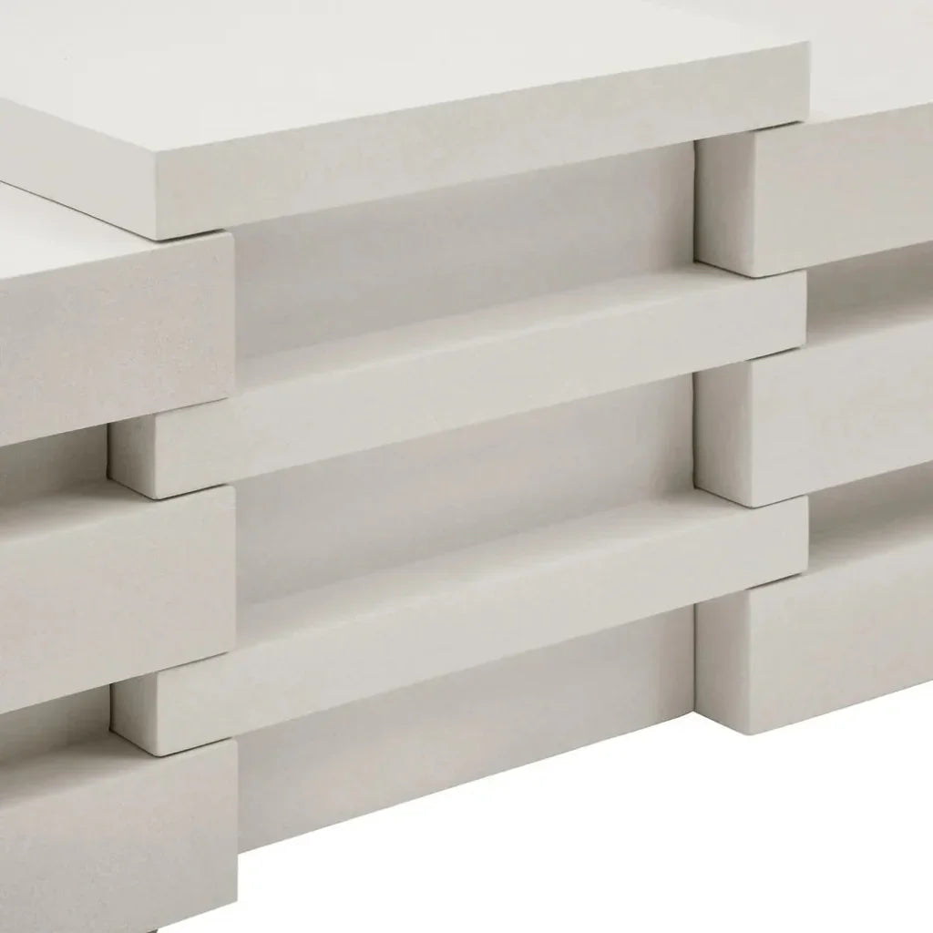 Meditation Block Tall - White Outdoor Accent Table