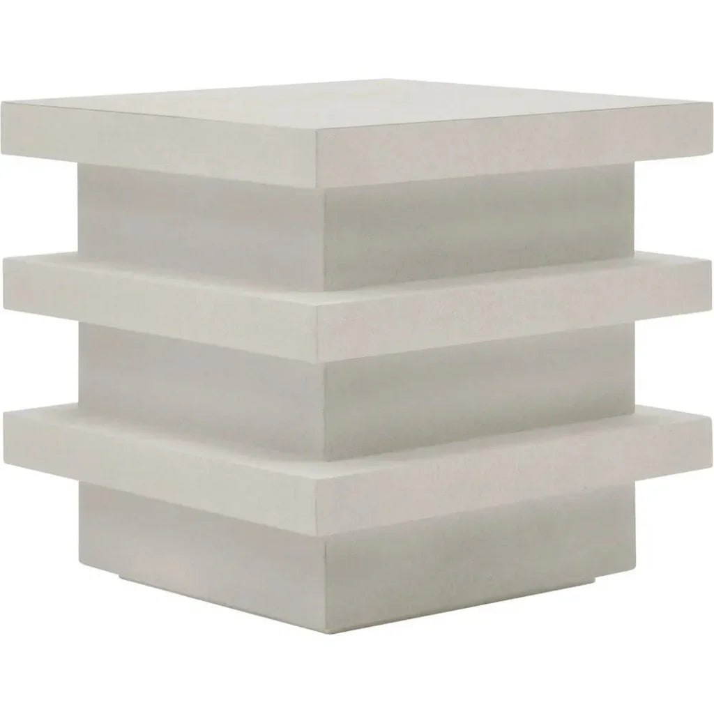 Meditation Block Tall - White Outdoor Accent Table