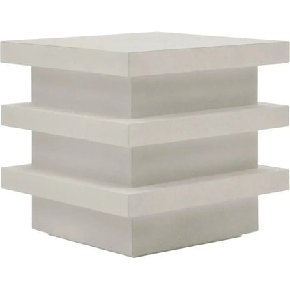 Meditation Block Tall - White Outdoor Accent Table