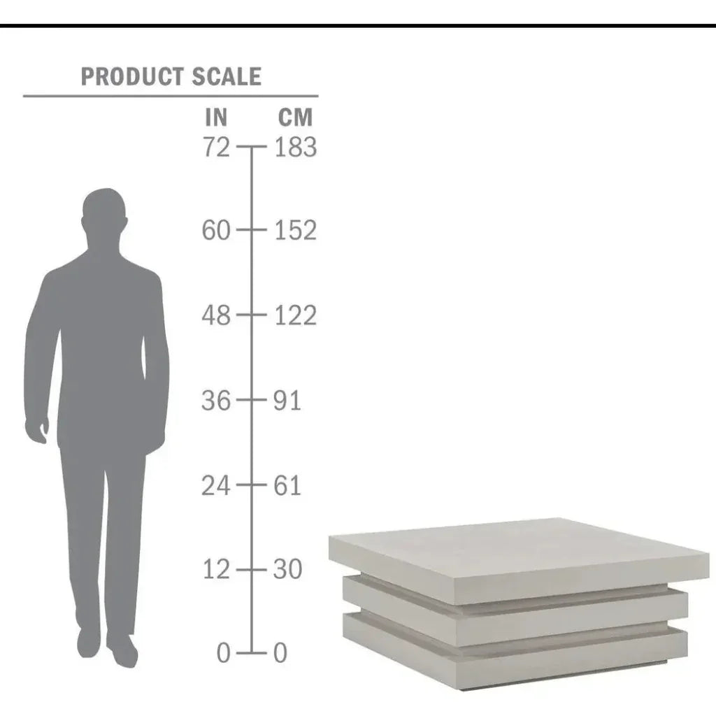 Meditation Square White Outdoor Coffee Table