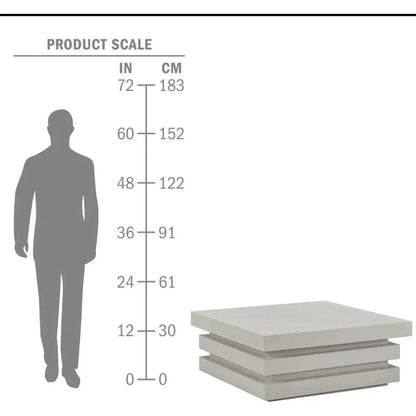 Meditation Square White Outdoor Coffee Table