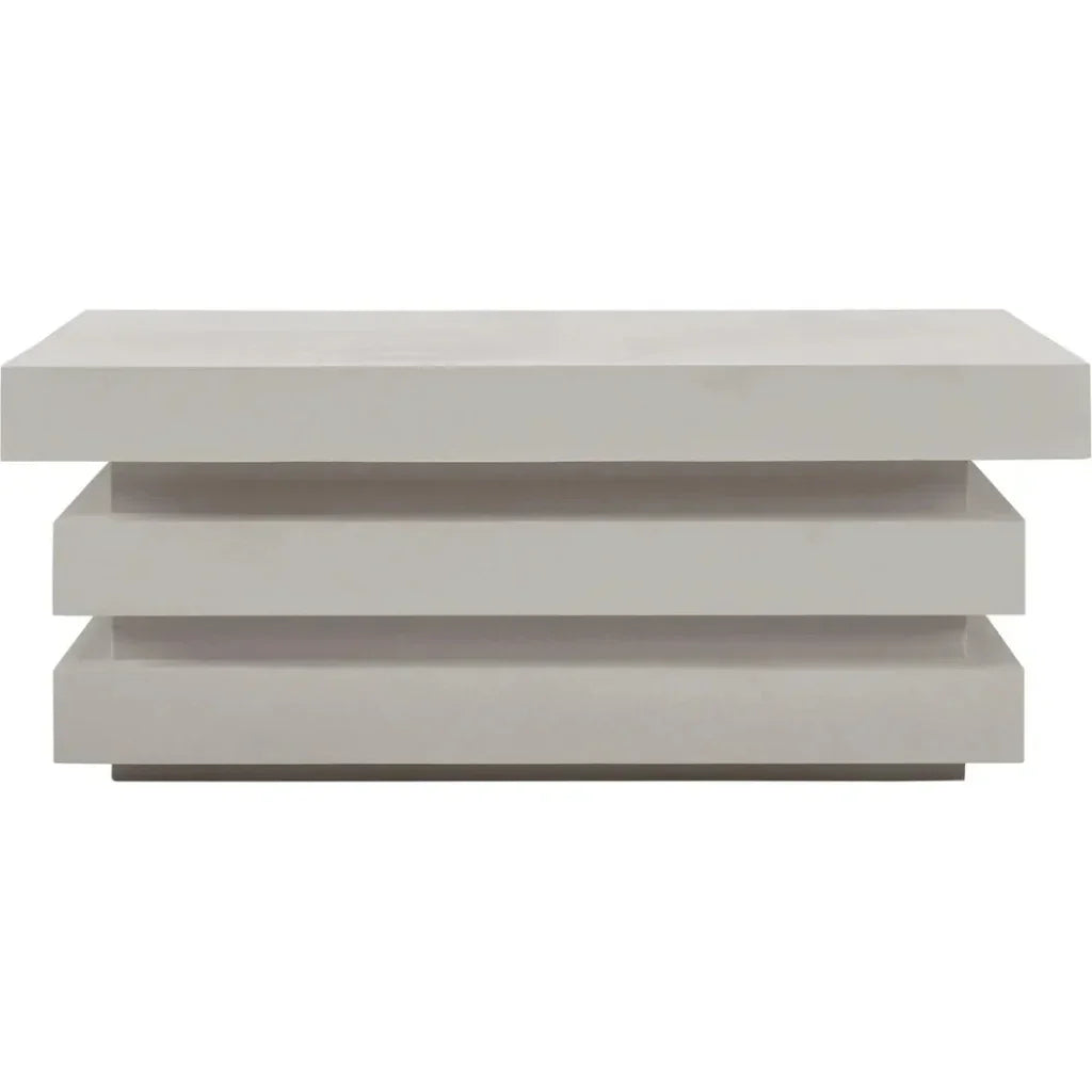 Meditation Square White Outdoor Coffee Table