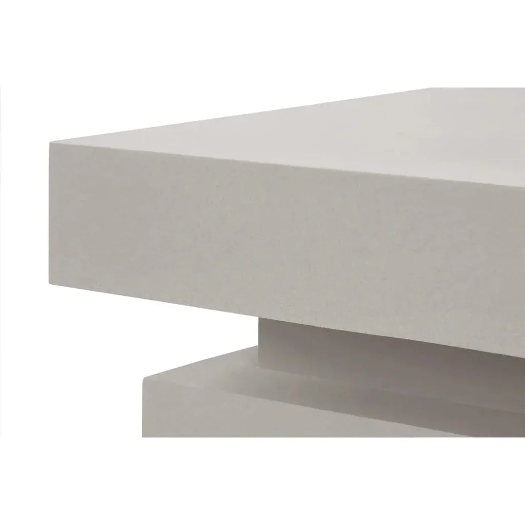Meditation Square White Outdoor Coffee Table