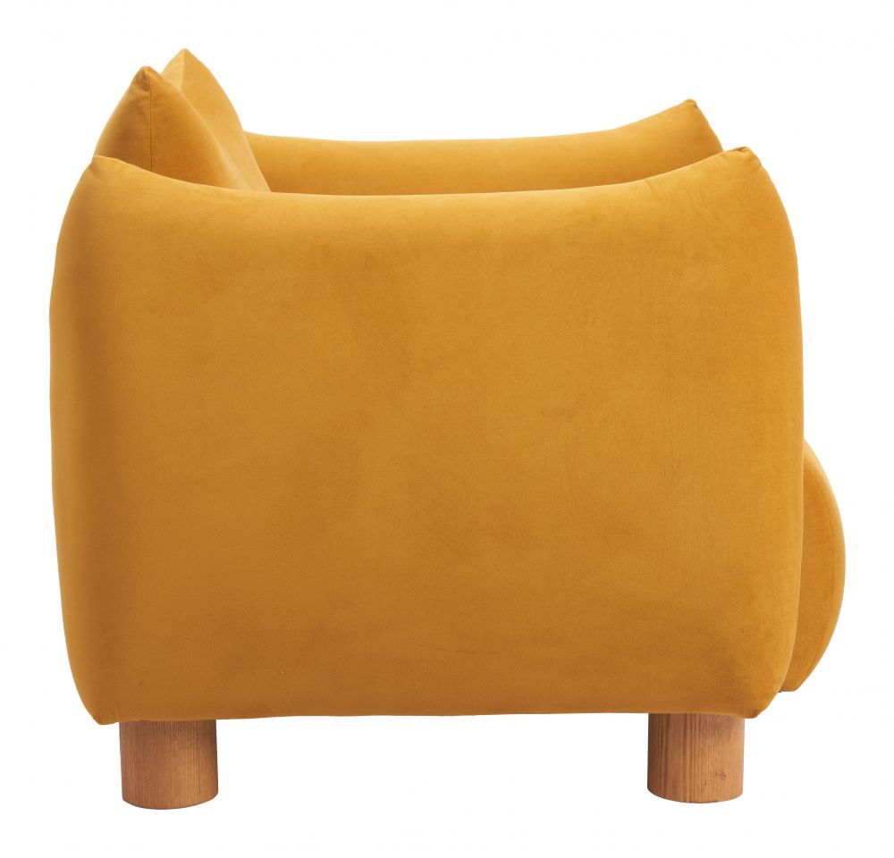 Meia Mustard Velvet Club Chair