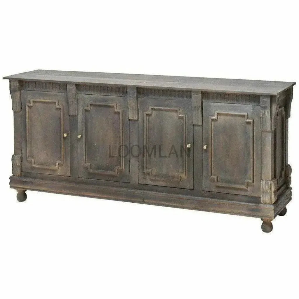 Melveryn Hand Carved Four Doors Sideboard